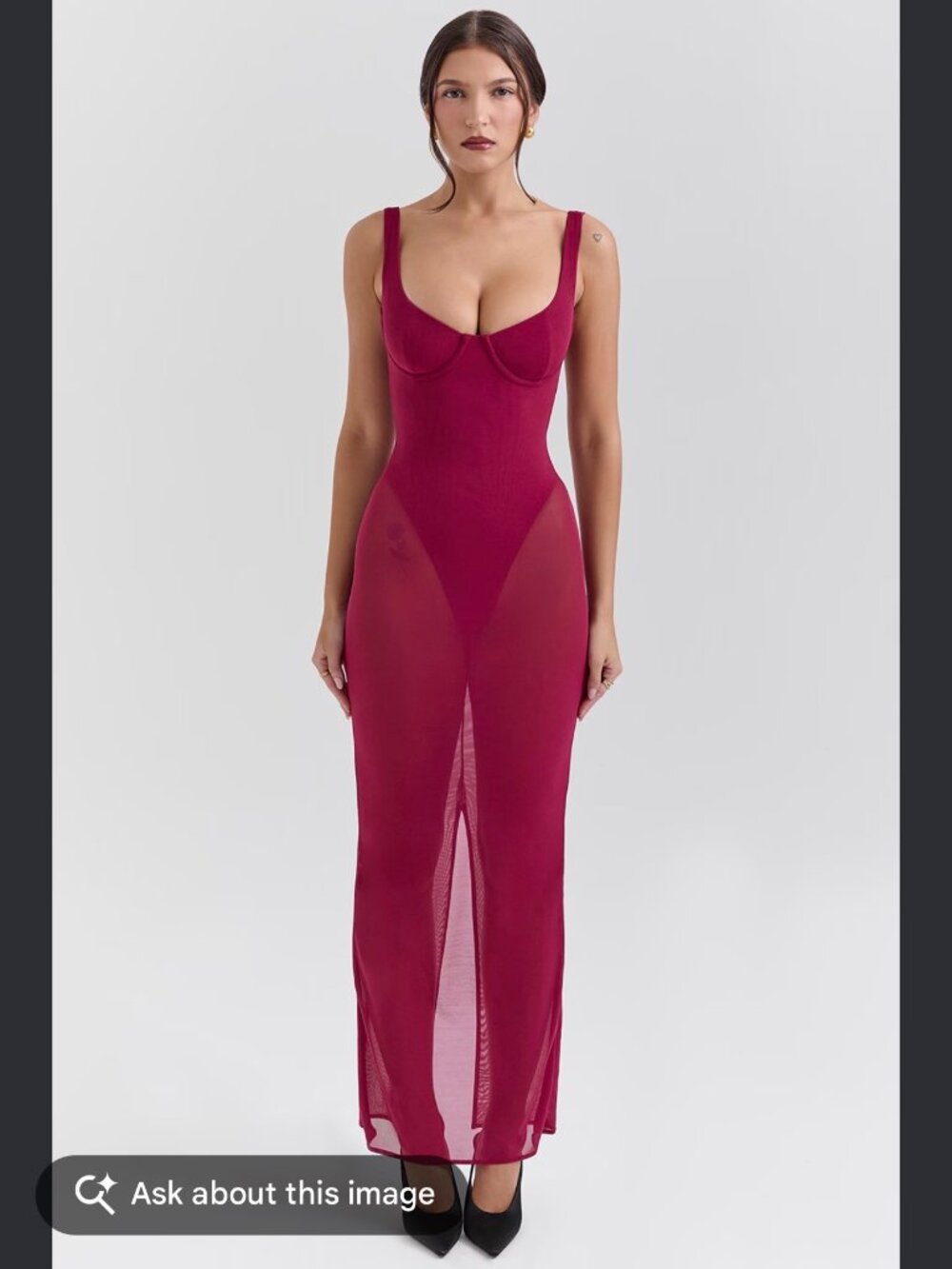 House of CB Red sheer dress - Picture 4 of 6